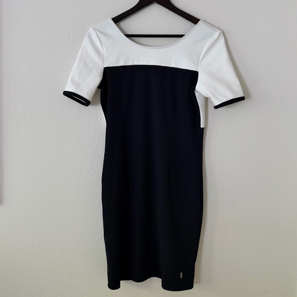Juicy Couture Women’s Black White Color Block Dress Size Medium